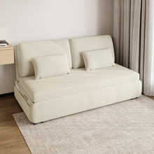 木丰可折叠沙发床两用网红小户型客厅1米1米2单人午休实木沙发床