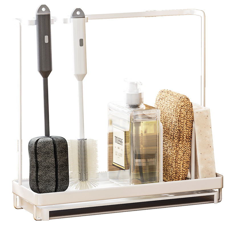 厨房抹布架家用台面水池镂空置物架桌面多功能海绵沥水毛巾收纳架