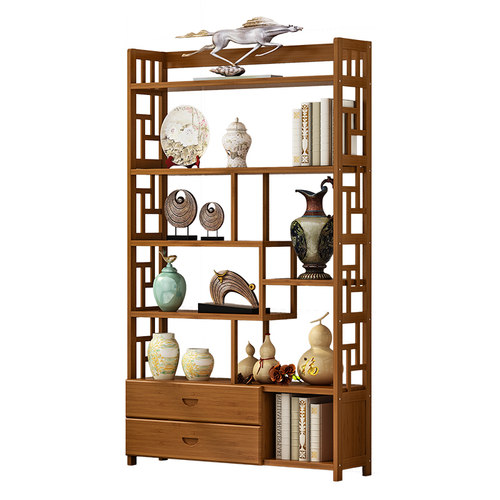 博古架实木中式茶室置物架茶叶架子收纳柜展示架茶壶小摆件茶具架