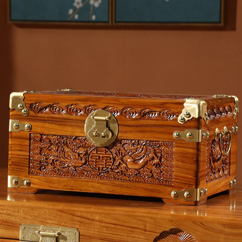 百年老樟木箱子仿古红樟木箱婚嫁结婚箱储物收纳箱字画箱收藏木箱