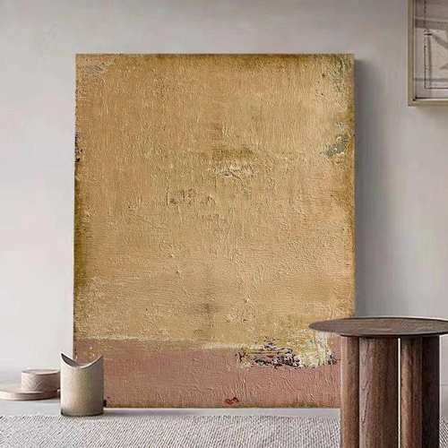 法式奶油中古风手绘油画玄关挂画小众艺术客厅沙发背景装饰画抽象