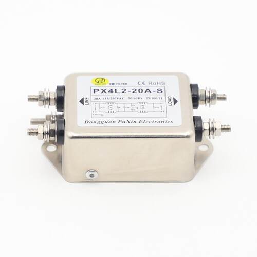 普鑫原厂直销滤波器PX4L2-20A-S单相交流双阶电源滤波器批量优惠