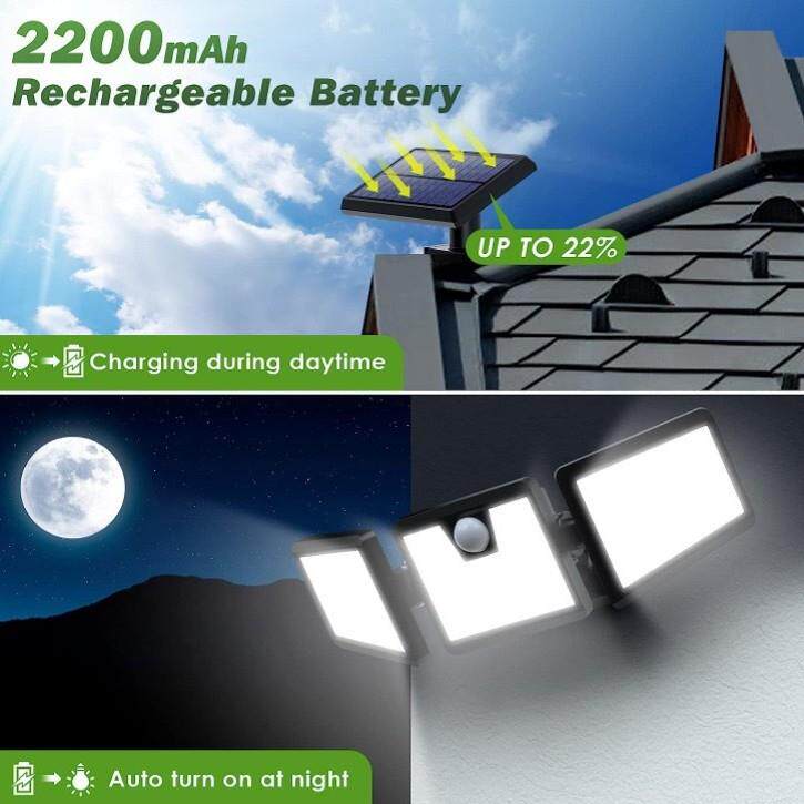 人体感应户外led太阳能壁灯庭院灯家用防水感应灯车库小灯智能
