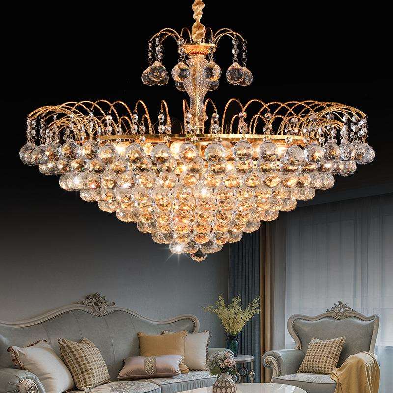 客厅水晶吊灯奢华大气2022年新款圆形餐厅卧室灯别墅酒店大厅吊灯