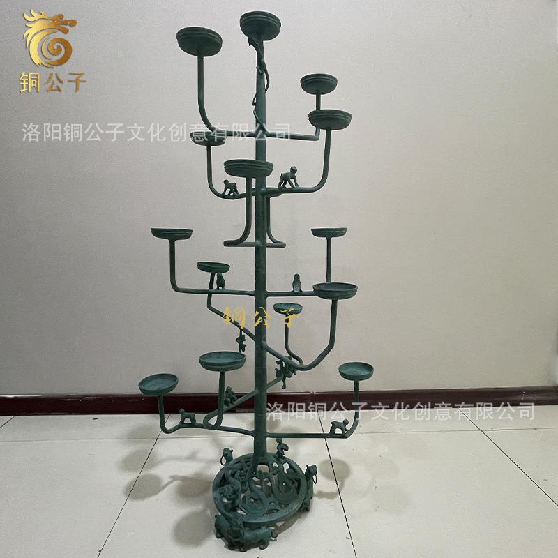 战国十五枝连盏灯复刻仿古青铜器灯具烛台青铜器摆件婚庆影视道具