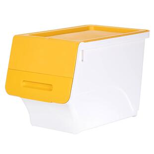 茶花收纳箱24L前开式收纳箱柜斜翻盖塑料储物箱家用整理箱收纳箱