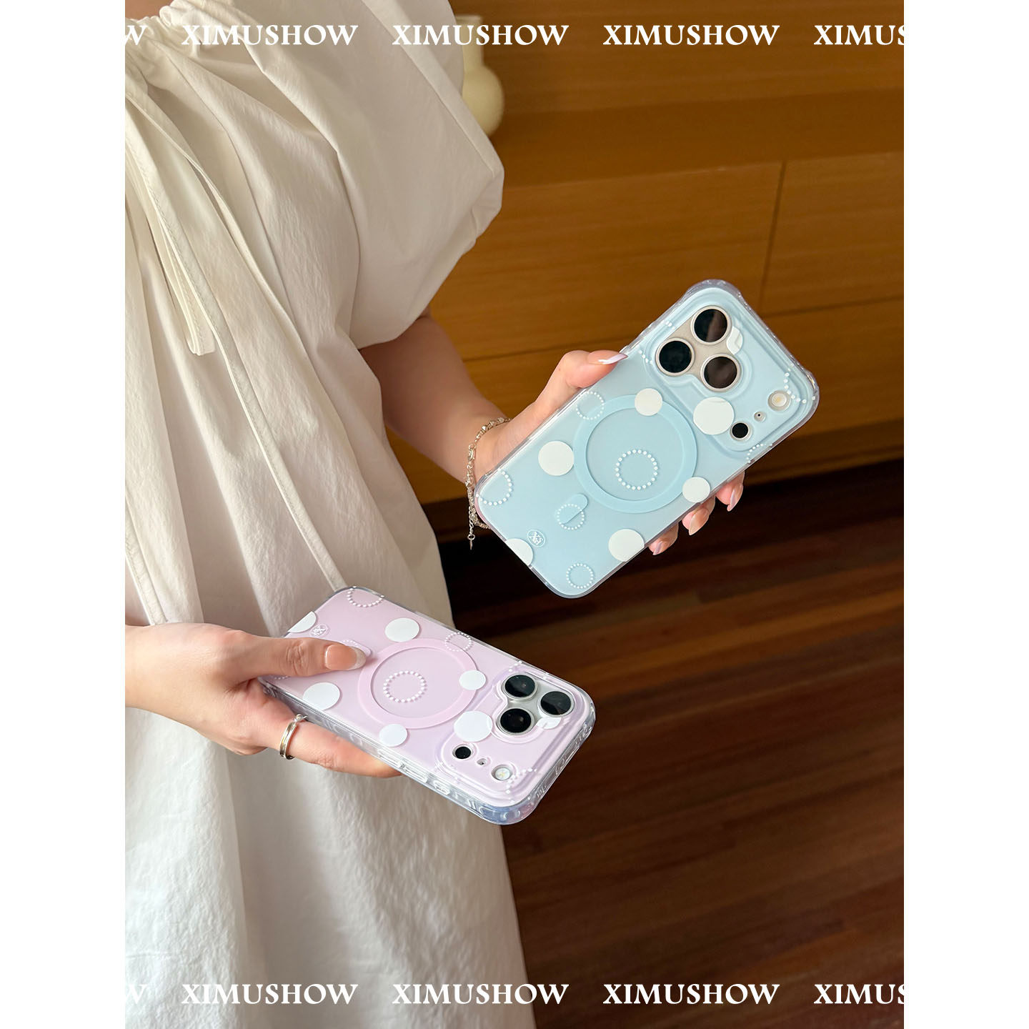 XIMUSHOW希木秀·粉波/蓝波苹果iphone17promax原创时尚简约IMD16promax手机壳15promax
