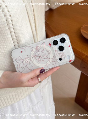 XANMSHOW希木秀·小天使苹果磁吸手机壳iphone17promax原创时尚复古简约ins风16promax手机壳15promax