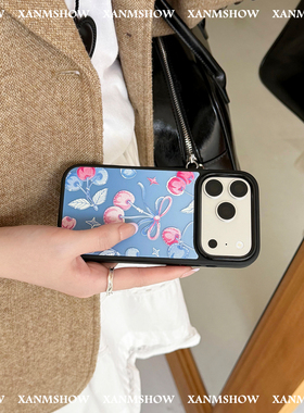 XANMSHOW希木秀·牛仔樱桃浮雕iphone手机壳苹果手机壳iphone17promax原创ins简约16promax手机壳15promax