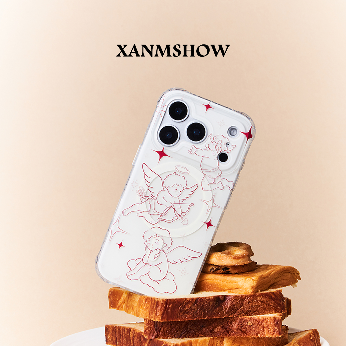 XANMSHOW·小天使苹果磁吸手机壳iphone14 15 16 17promax原创时尚复古手机套16promax