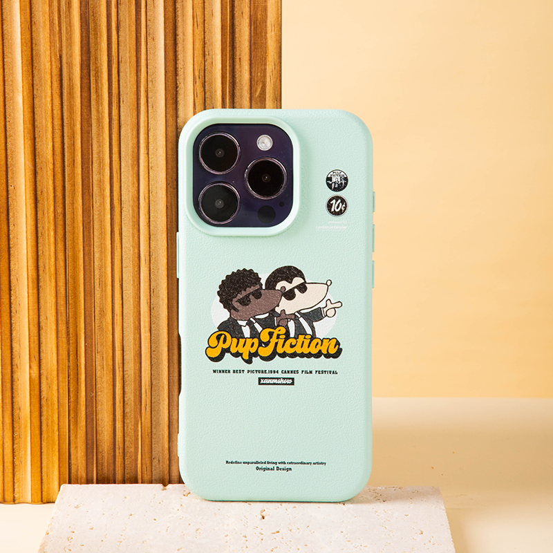 XANMshow原创低俗小狗适用于苹果13手机壳简约iPhone14个性15全包pro美式plus高级max仿皮12恶搞软壳潮16防摔