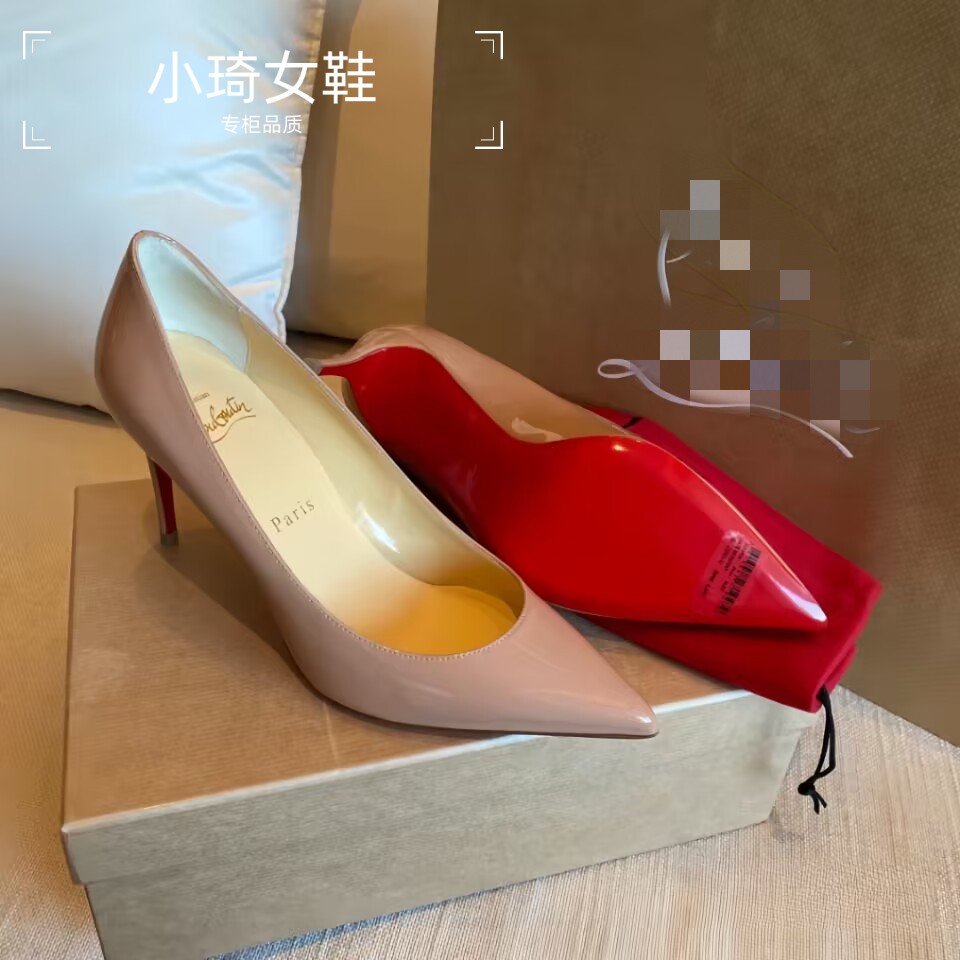 2024超值爆款法式红底漆皮侧浅口单鞋