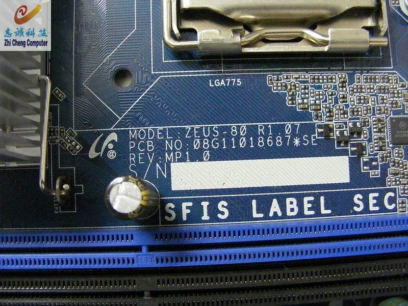 华硕 ZEUS-80 SFIS LABEL SEC设备机主板专业主板 775针主板询