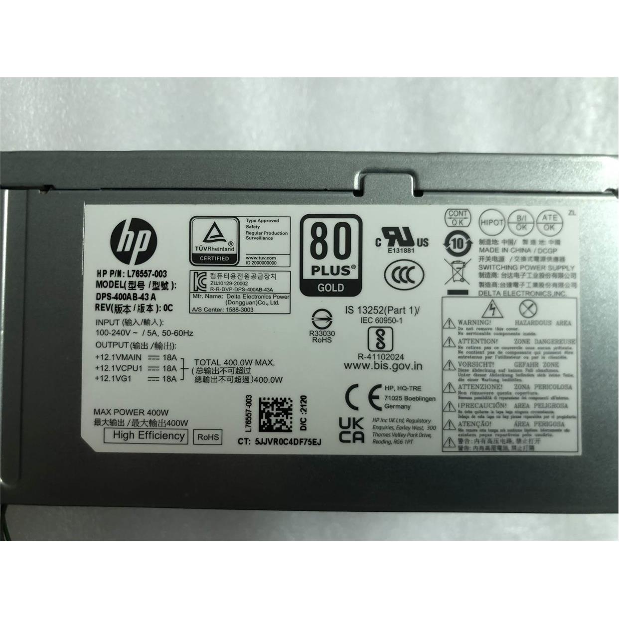 原装 HP 400W 4+4+3电源带显卡供电 DPS-400A B-43A L76557-003