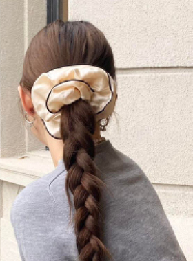 LOOM撞色造型真丝缎面发圈小众大头绳发绳发带女头饰