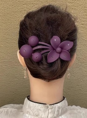 樱桃花朵发夹女后脑勺2025新款高端高级感大号减龄优雅抓夹子头饰