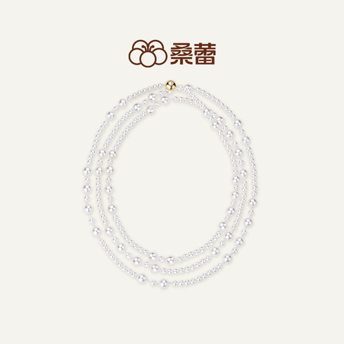 桑蕾三层长款仿珍珠项链