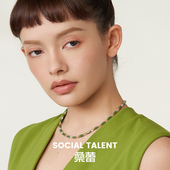 Social Talent桑蕾浮光春晓天然石串珠项链抹茶小奶绿春夏新款