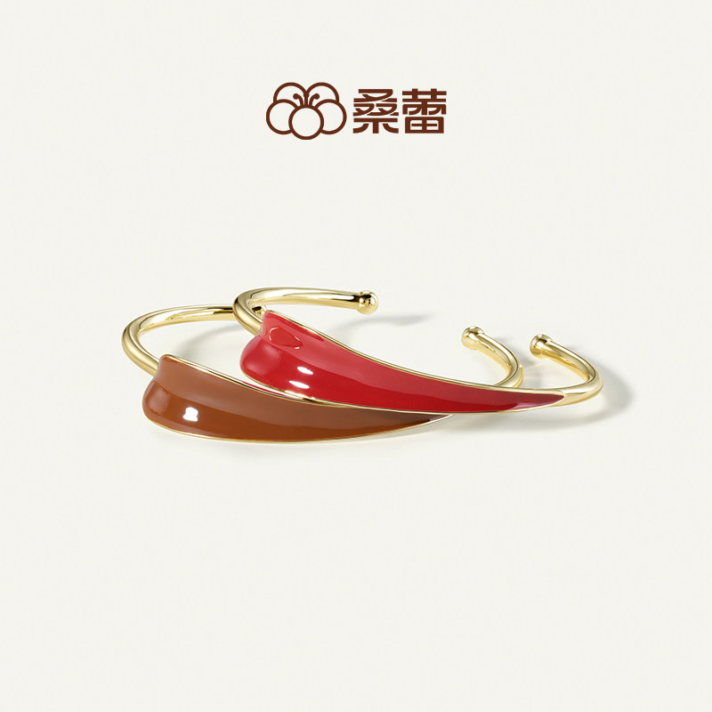 桑蕾卷卷叶手镯女小众原创设计时尚潮流开口个性2026年新品图片