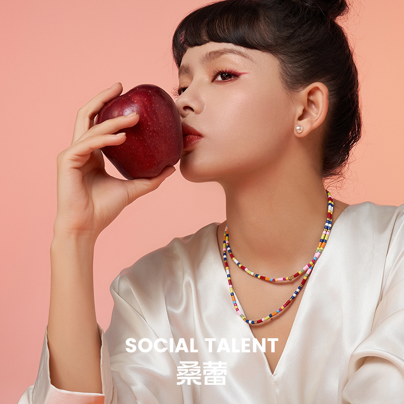 桑蕾陌上花开项链女双层时尚2025年春夏新款爆款