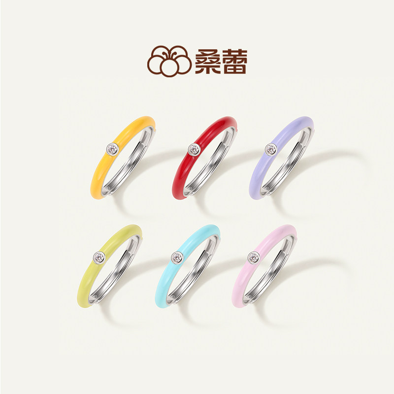 桑蕾小彩环戒指女时尚小众设计百搭潮流设计2026年新款图片