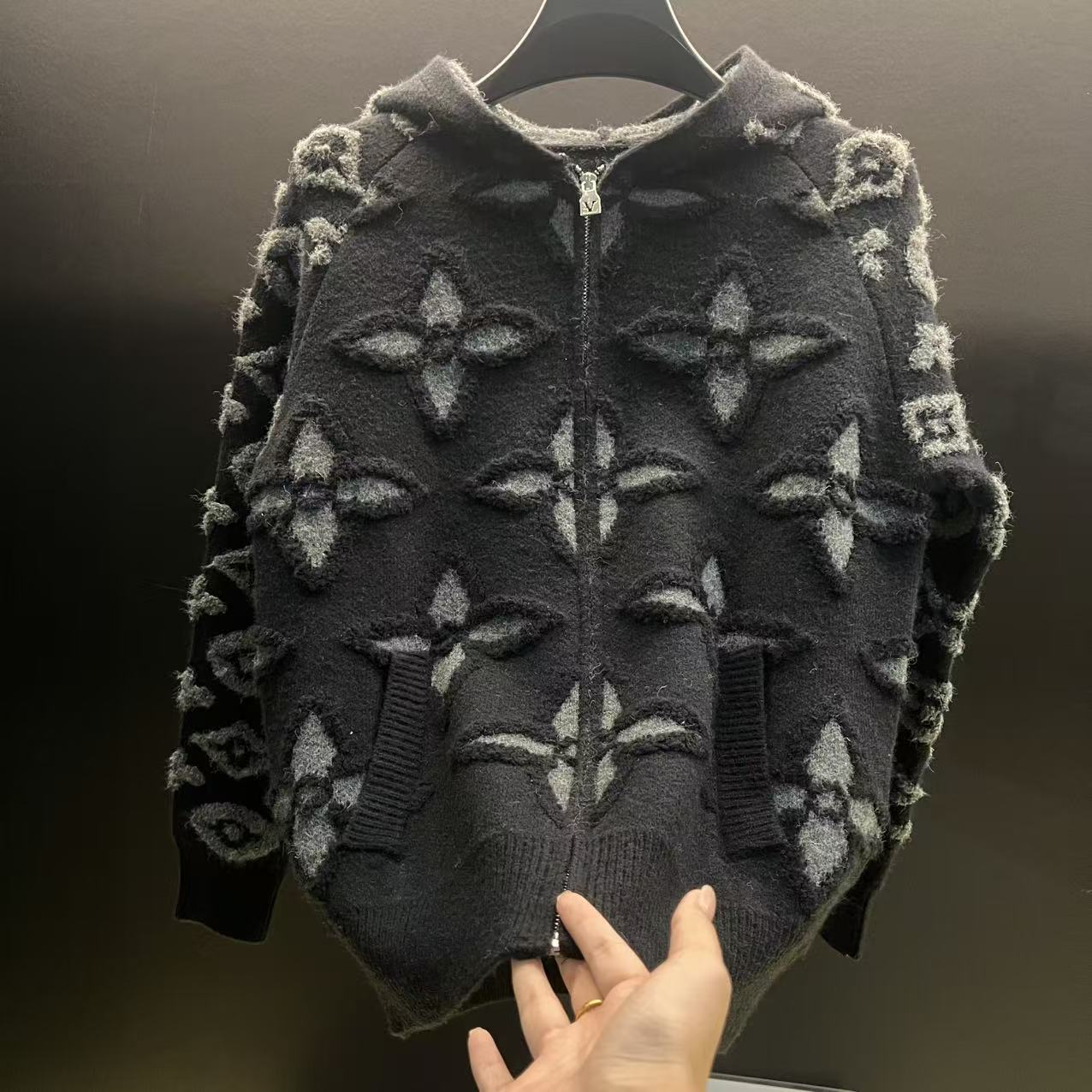 2025新款秋冬韩版舒适百搭长袖带帽外套毛衣时尚潮流个性百搭休闲