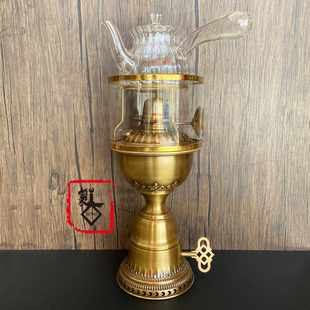鼓风煤油灯厂家直销 精品白菜机芯上链灯 中式 复古茶灯煮茶炉 老式