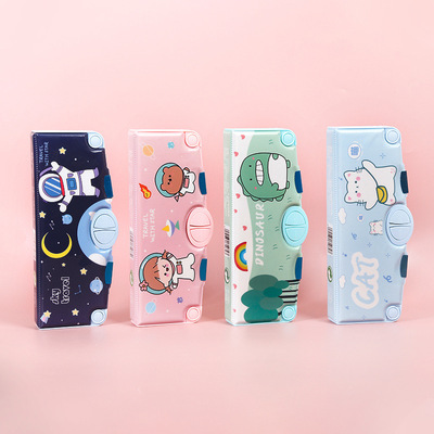 儿童节文具铅笔盒儿童自动笔盒小学生幼儿园双层带转笔刀文具收纳