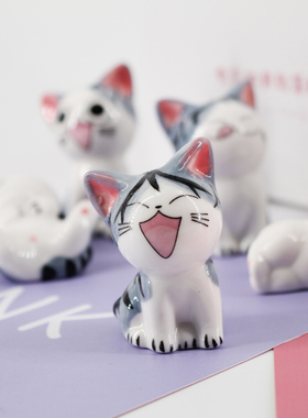 陶瓷猫咪起f司猫摆件日式可爱精致创意治愈系生日礼物送女生卖萌