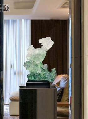 透明灵石麻面效果样板房玄关摆件C电视柜客厅桌面创意装饰小品雕