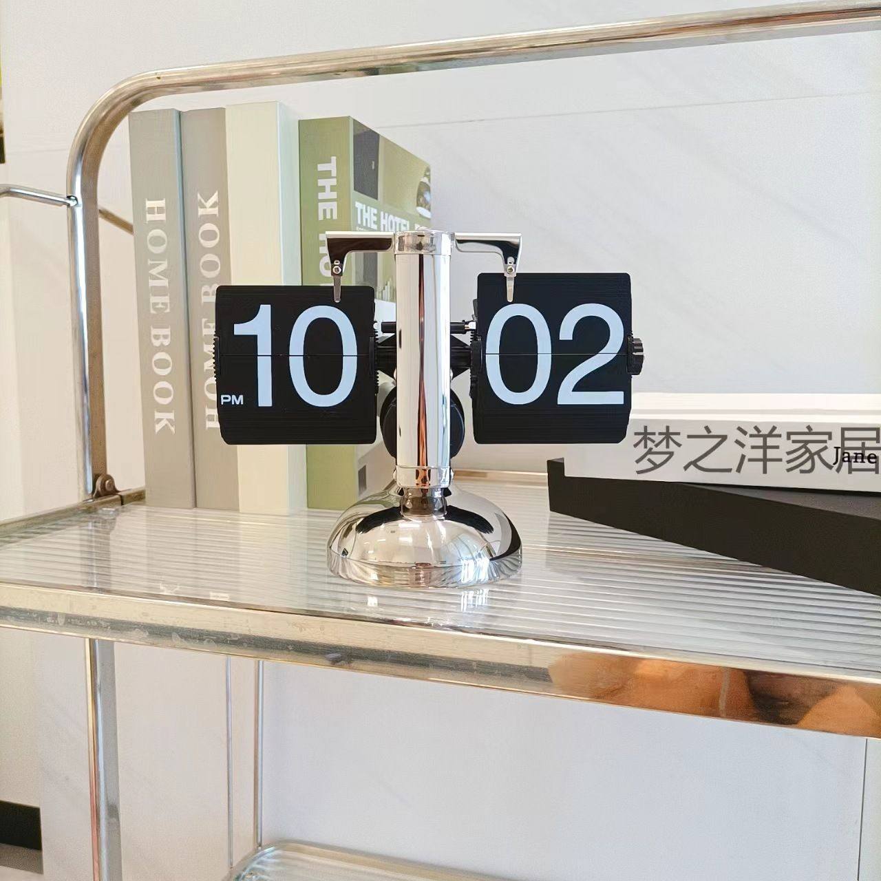 复古小天平自动翻页钟表经典欧式客厅桌面座钟工艺品单脚时钟,家居饰品,座钟,淘宝优惠券,粉丝福利购,淘宝优惠卷