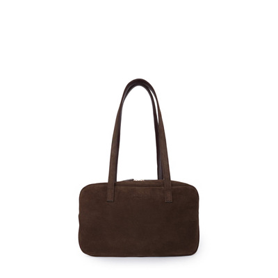 FIBRENO 大号M码麂皮包 深棕色 DIECI BAGUETTE BAG 29X17.5X10.5