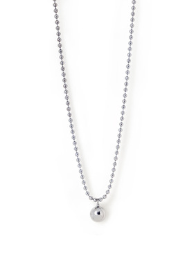 FIBRENO 珠珠吊坠项链 银色 SIGN BALL NECKLACE • SILVER