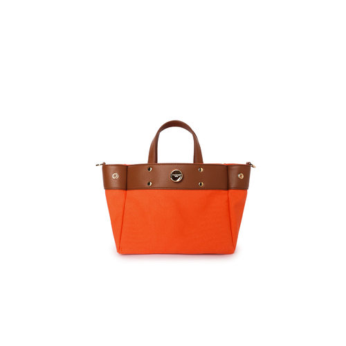 FIBRENO 小号限量托特帆布包 橘色TWO TONE TUTTI BAG S