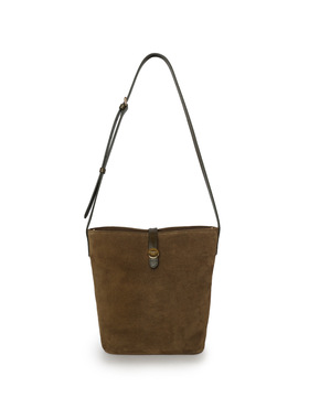 FIBRENO 小号麂皮水桶包 卡其色 DIECI FLUA BUCKET BAG S