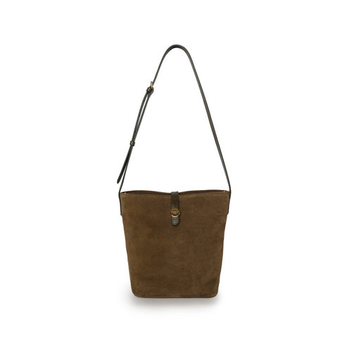 FIBRENO 小号麂皮水桶包 卡其色 DIECI FLUA BUCKET BAG S