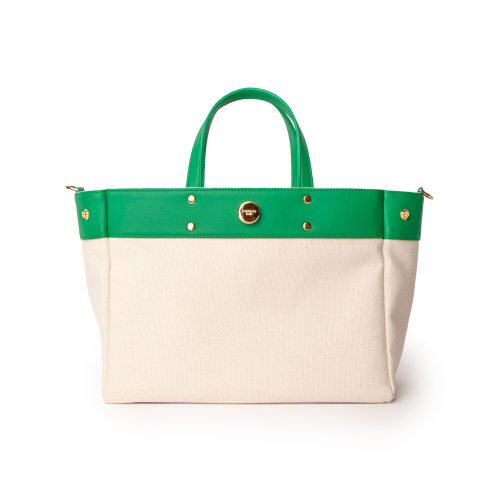FIBRENO 中号经典款托特帆布包 绿色 TUTTI BAG MEDIUM