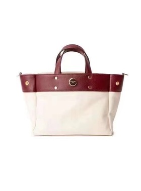 FIBRENO 小号帆布托特拼接包 TUTTI BAG SMALL  17 VINO WINE