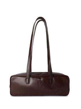 FIBRENO 牛皮法棍包深棕色BAGUETTE BAG DACHSHUND • DARK BROWN