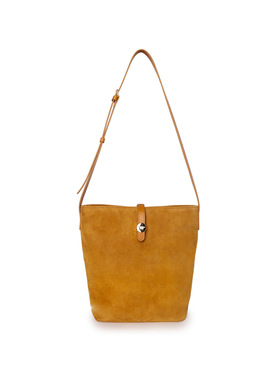FIBRENO小号麂皮水桶包焦糖色DIECI FLUA BUCKET BAG S • PUMKIN