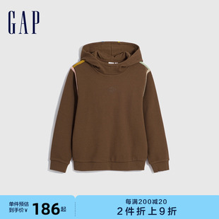 Gap女童春秋LOGO洋气撞色拼接运动连帽衫 儿童装 运动卫衣889722