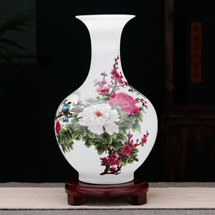 家居客厅酒柜装 陶瓷器小花瓶摆件插花新中式 饰品工艺博古架