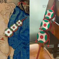 复原古画北宋货郎拨浪鼓儿童玩具复古汉服古风走秀新中式拍摄道具