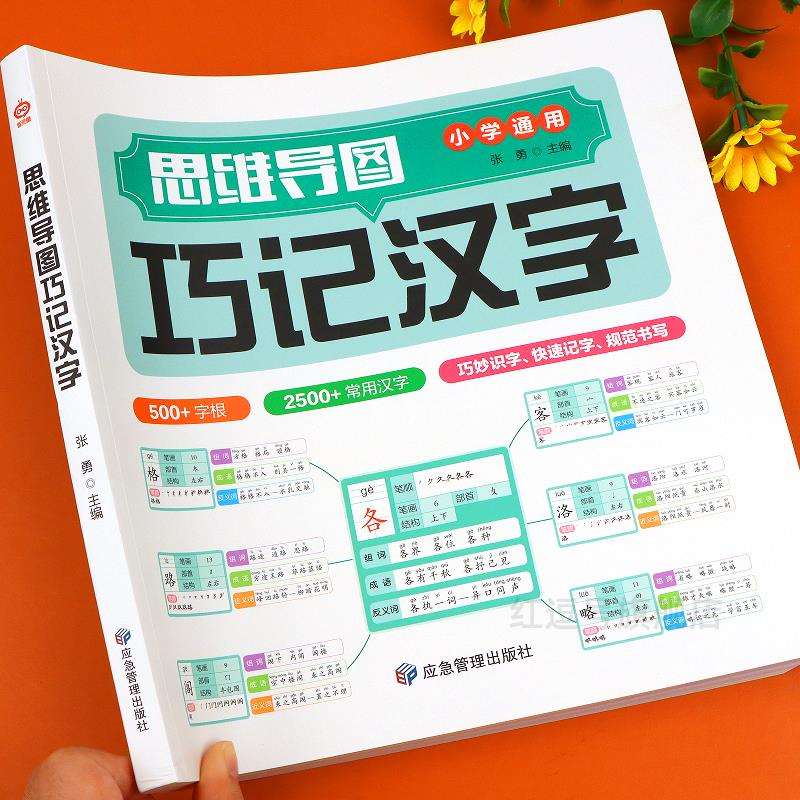 思维导图巧记汉字小学生偏旁部首结构组词成语同义近义词识字手册