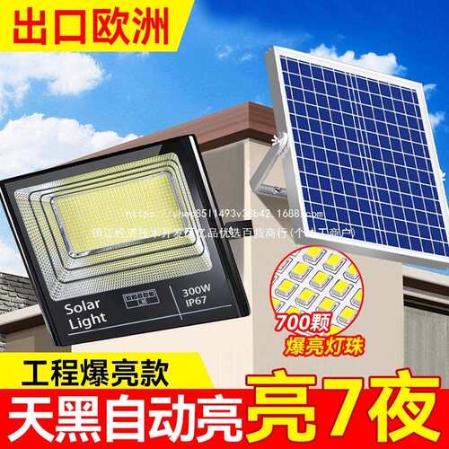 太阳能灯家用遥控路灯户外防水庭院灯农村室外自动ip67投光灯中山