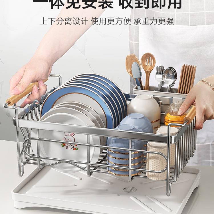 碗碟收纳架碗架304不锈钢厨房置物架沥水篮放碗筷碗盘沥水架