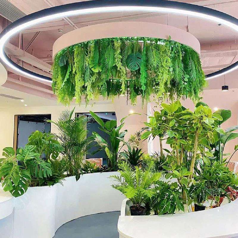 仿真绿植吊顶装饰天花板植物花艺软装造景酒吧餐厅吊挂假花景观