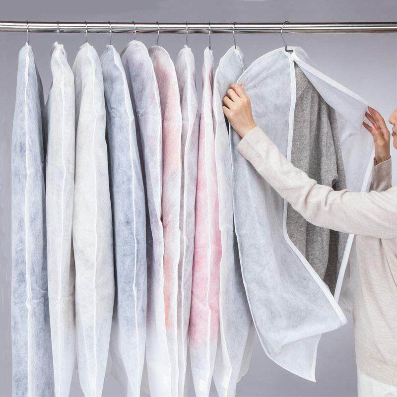 出口品质无纺布家用防尘罩真丝貂皮羊绒大衣透气挂衣袋套白色衣罩