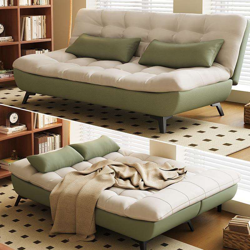 J^奶油风小户型懒人云朵沙发客厅2025新款出租房折叠两用双人沙