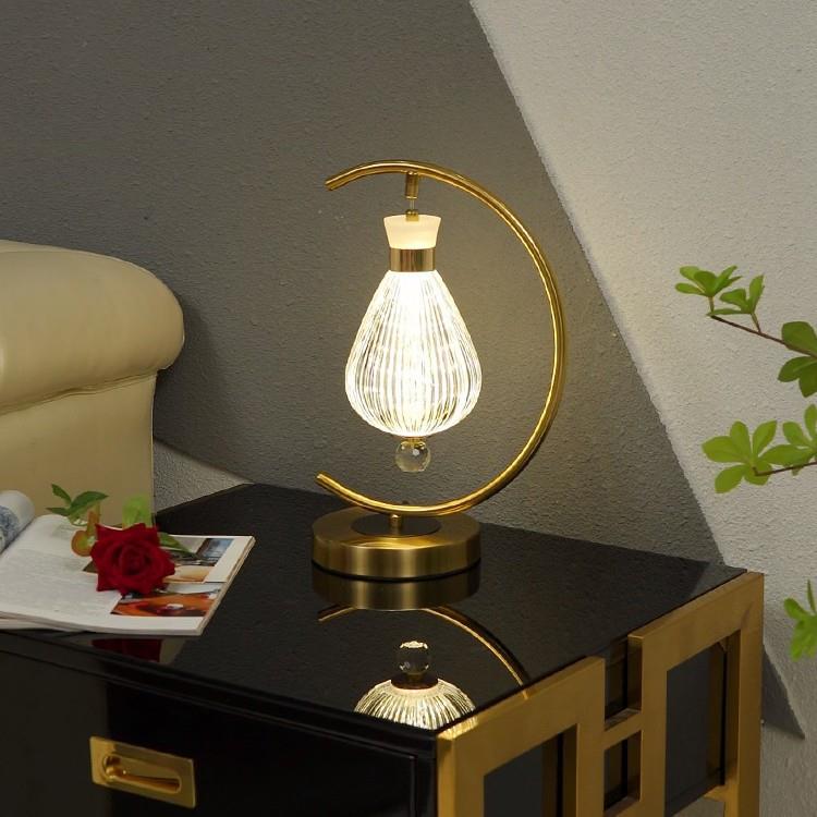 卧室简约现代轻奢复古高级感温馨触摸三色调明暗创意床头台灯